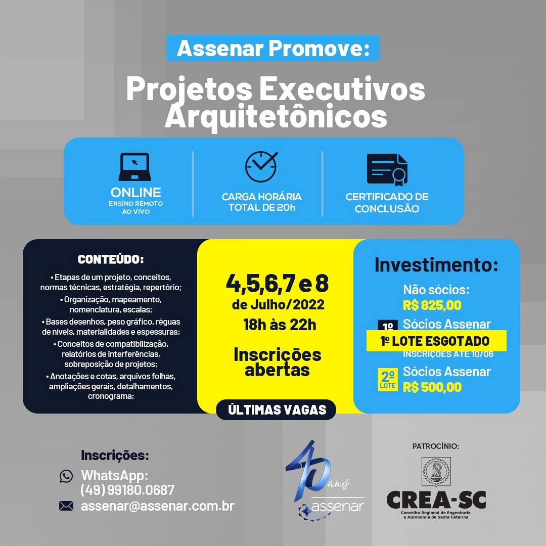 Curso de Projeto Executivo Arquitetônico, últimas vagas!