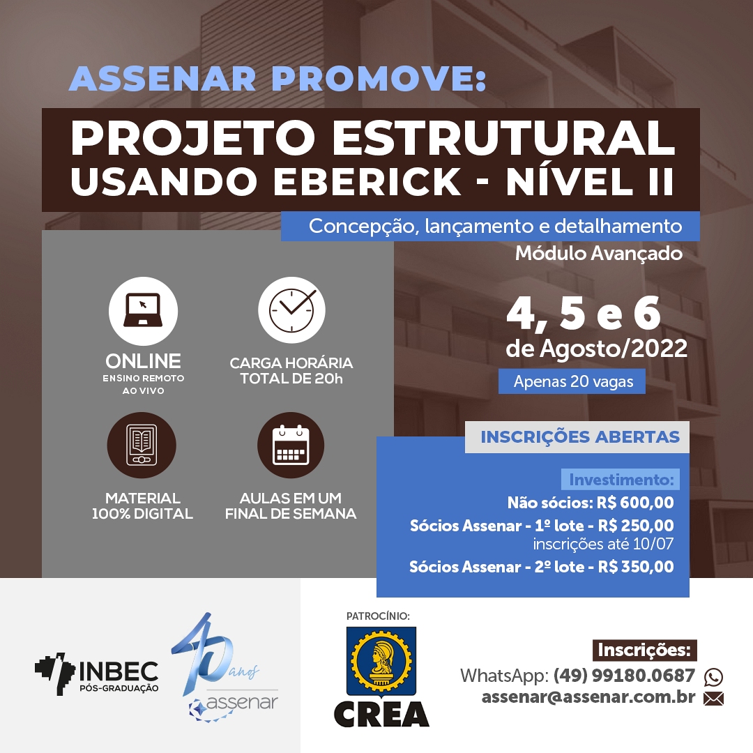 Curso Eberick II – inscrições seguem abertas