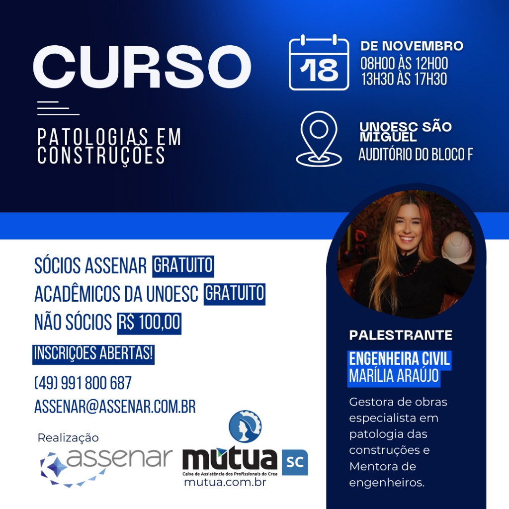 Mútua e Assenar promovem curso Patologias